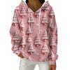 Women's Fashion Casual Christmas Print Pullover Long-Sleeve Hooded Sweatshirt