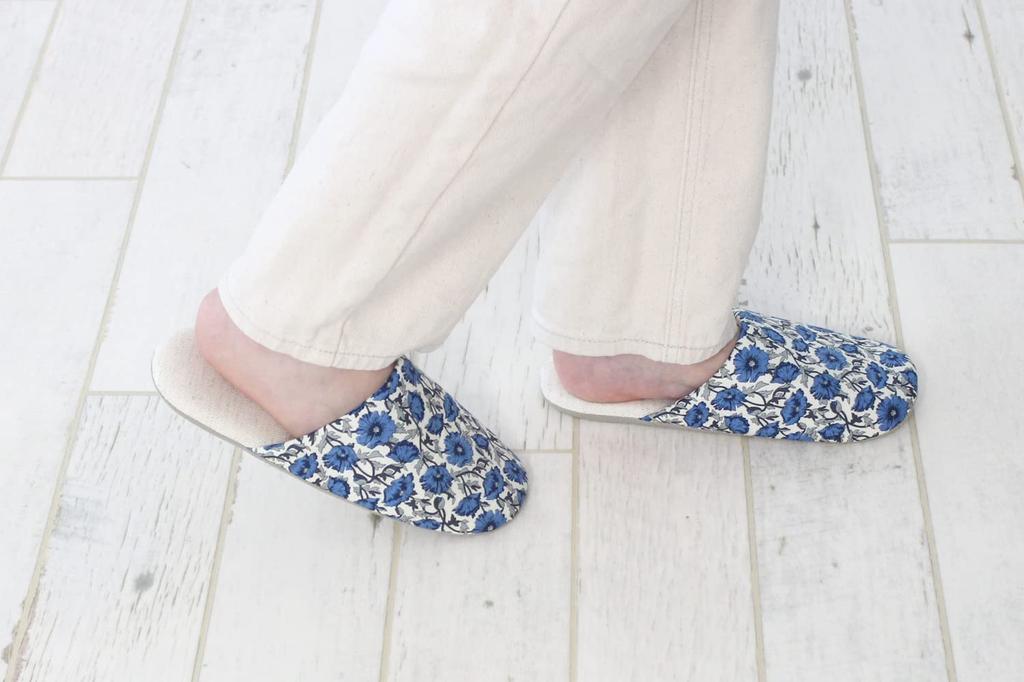 DDintex FLORET LONDON Slippers Astel Reese Sizes 02, Navy, 23-25cm [Liberty Print]