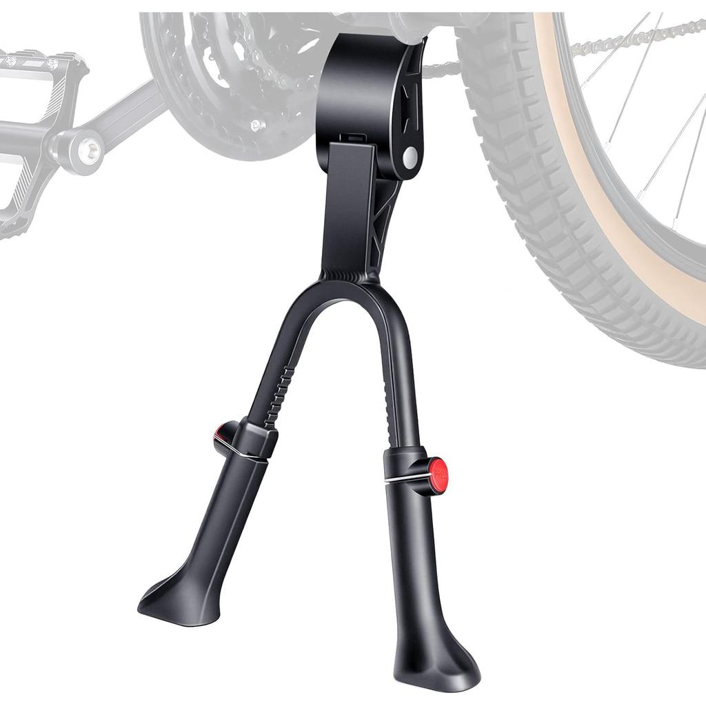 Bike Kickstand, Adjustable Double Legs Bicycle Kick Stands for 24”-29” Adult Bikes, Aluminum Alloy Kickstand Non-Slip Center Mount for Mountain, Road