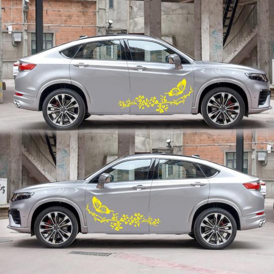 Sticker Funny Pattern Good Visual Effect Waterproof Butterfly Flower Car Body Decal