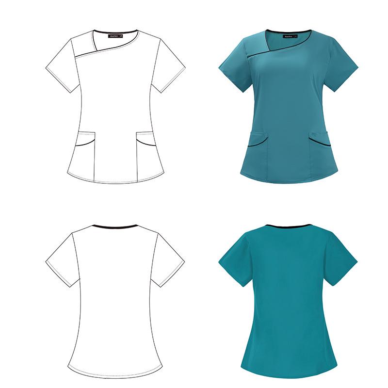 Costum medical cu mânecă scurtă pentru femei pentru sala de operații - Halat de gestionare a pielii și de izolare pentru asistente medicale și chirurgi