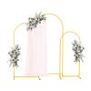 VEVOR Arch Backdrop Stand, Set of 3, 1.8/1.5/1.2 M, Stable Structure, Easy Assembly, Gold Metal Arch Backdrop Stand for Wedding, Birthday Party