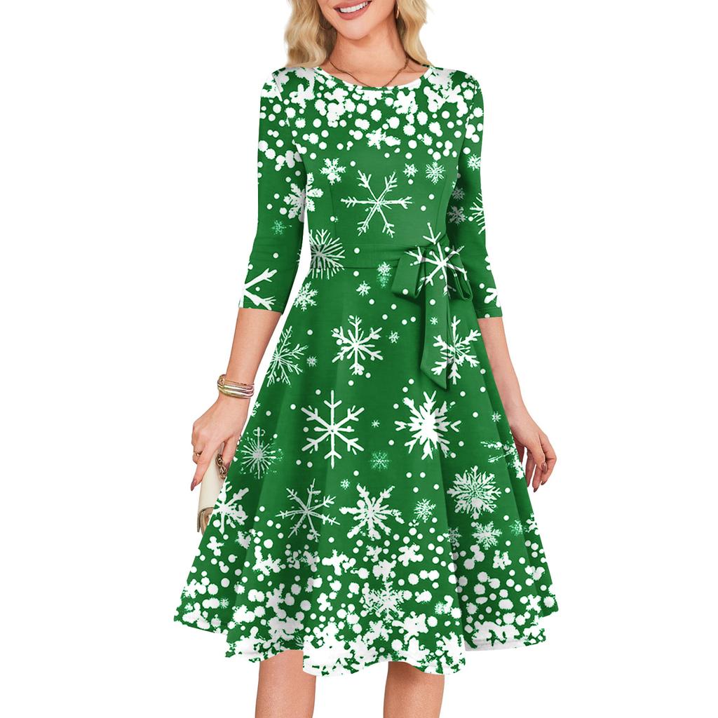 Women's Cocktail Dresses 3/4 Sleeve Vintage Wedding Guest Dress
