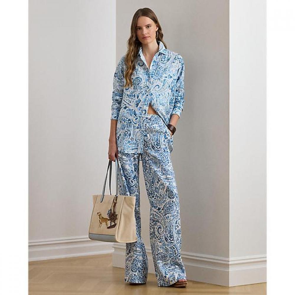 Lauren Ralph Lauren Paisley Linen Wide Leg Pants Wmlrpntsbv20340100 XS