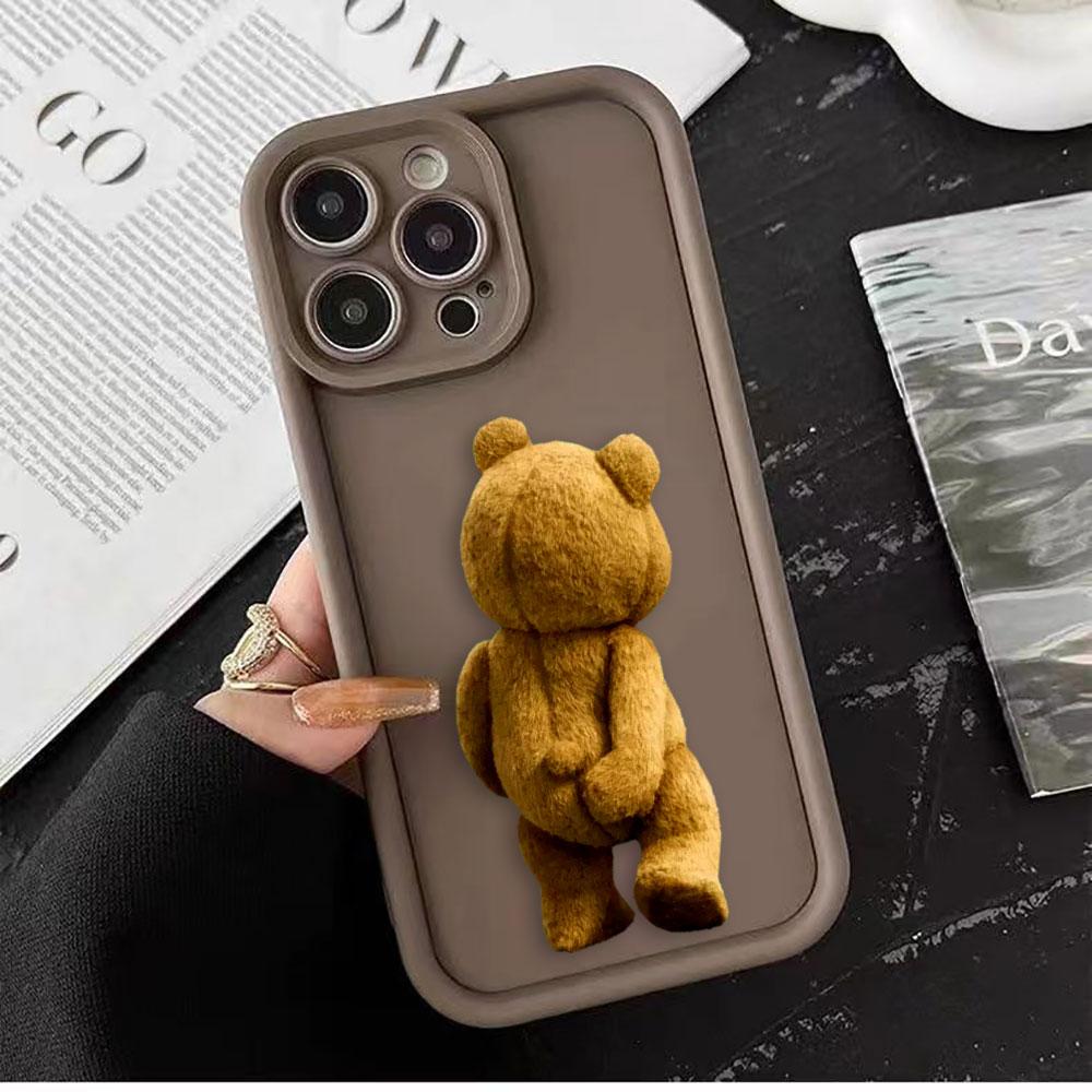 Cartoon Bär T-Teddy Handyhülle Für iPhone Apple 17 AIR 16 16E 11 12 13 14 15 XR Plus Pro Max DIY Hülle TPU Stoßfeste Hülle Capa