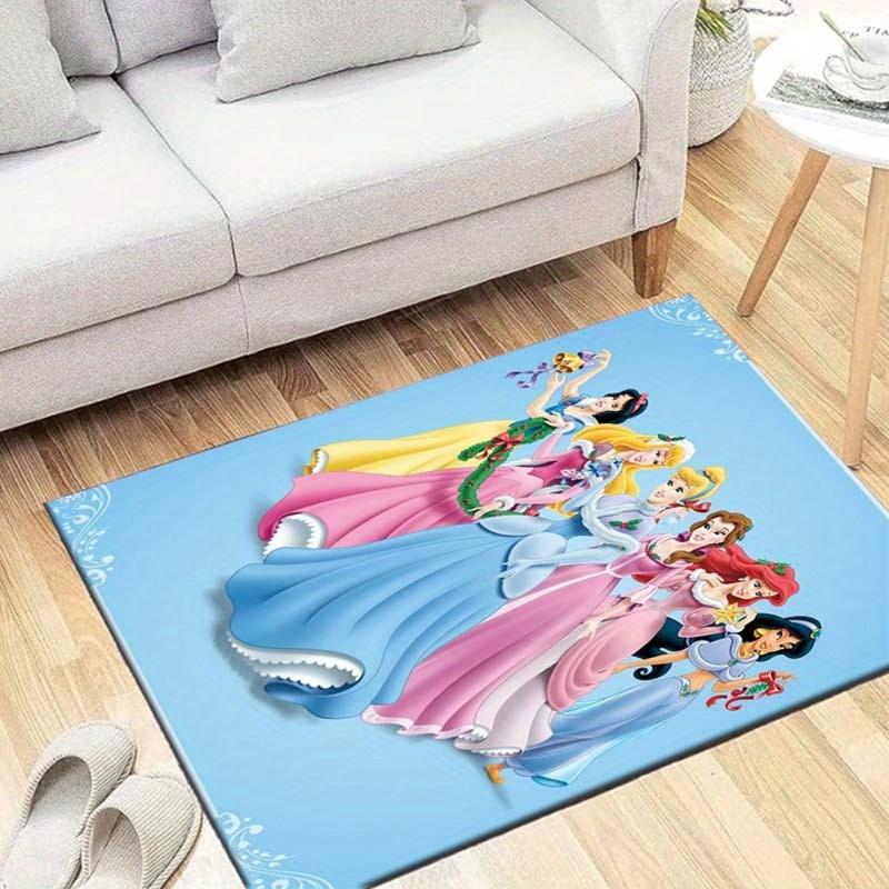 

1pc Princess Blue Pattern Area Rug Soft Flannel Floor Mat for Living Room, Bedroom, Sofa Coffee Table Floor Mat, Machine Washable 60cm by 90cm