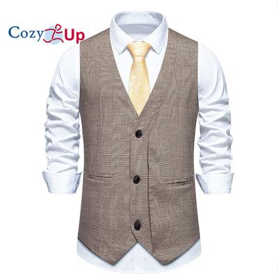 Cozy Up Erkek Günlük İş Elbisesi Yelek Slim Fit Resmi Elbise Yelek Yelek