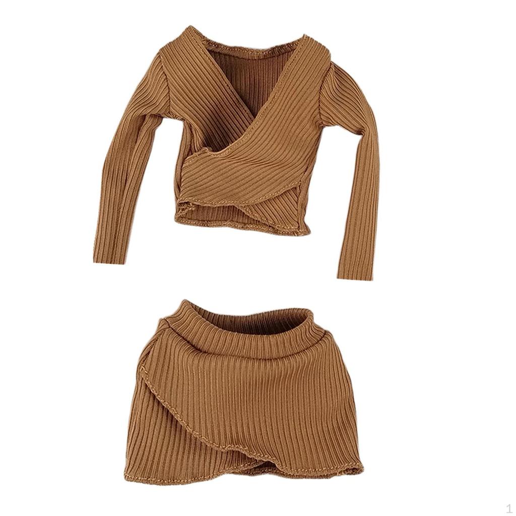 1:6 Female Crop Tops Action Figure Clothes Fashion Handmade Cosplay Long Sleeve Top for 12''