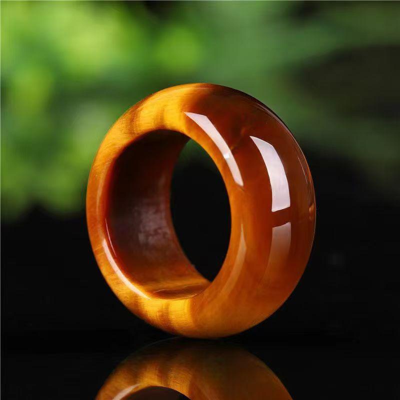 Pánský prsten s drahokamem tygří oko pro muže ženy velikost 7 8 9 10 11 12