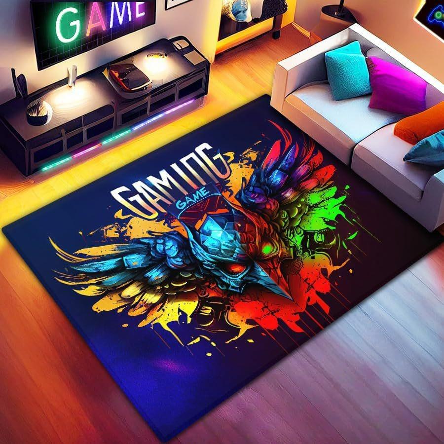 Colorful Game Carpet Boy and Girl Bedroom Gifts Living Room Bedroom, Game Player Home Decor, Teen Room Decor Rug E-sports Room