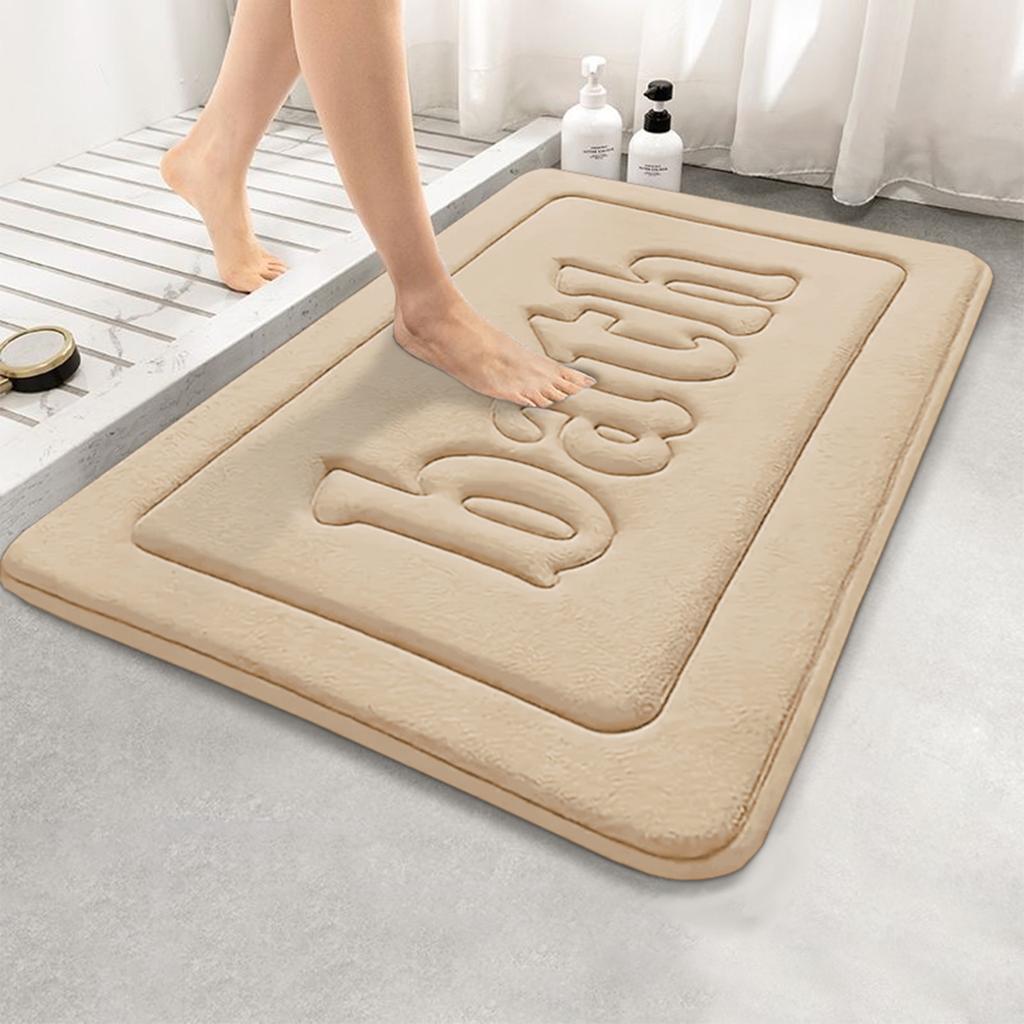 Thickened Flannel Bathroom Absorbent Mat Shower Room Toilet Non-slip Mat Bathtub Mat Foot Pad Entrance Mat