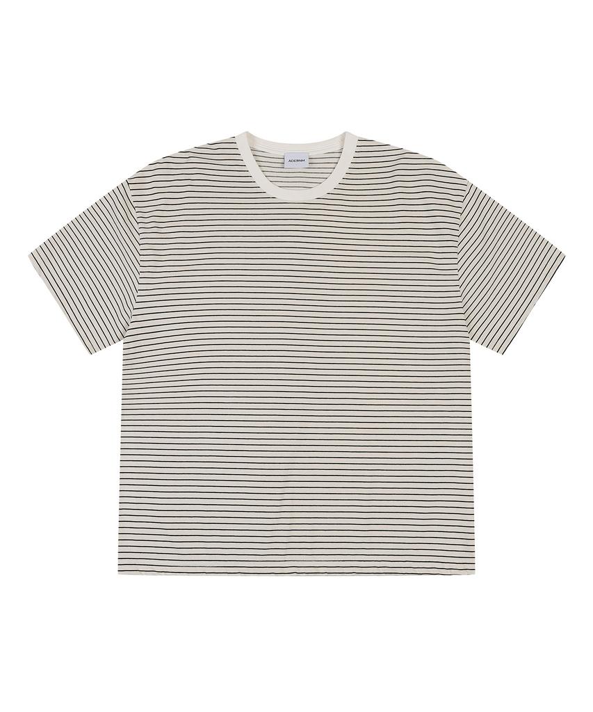 ADERNM Summer Daily Striped Crop T-Shirt (Cream)