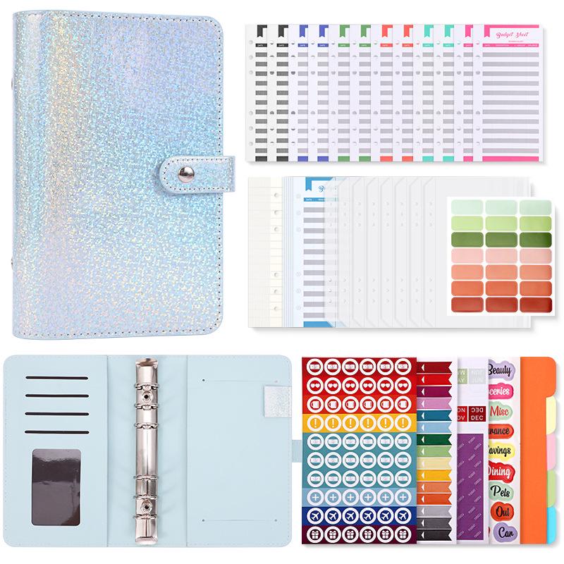 A6 Crystal Ring Binder Cash Budget Book and Daily Financial Planner.
