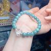 Blauer Wasserjaspis Rundperlen-Armband: Eleganter, vielseitiger Damenmodeschmuck