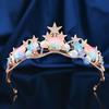 Fish Scale Shell Crown Hair Accessory, Star Shaped Design Banquet Accessory, Sparkling Hairstyle Party Headpiece, Exquisite