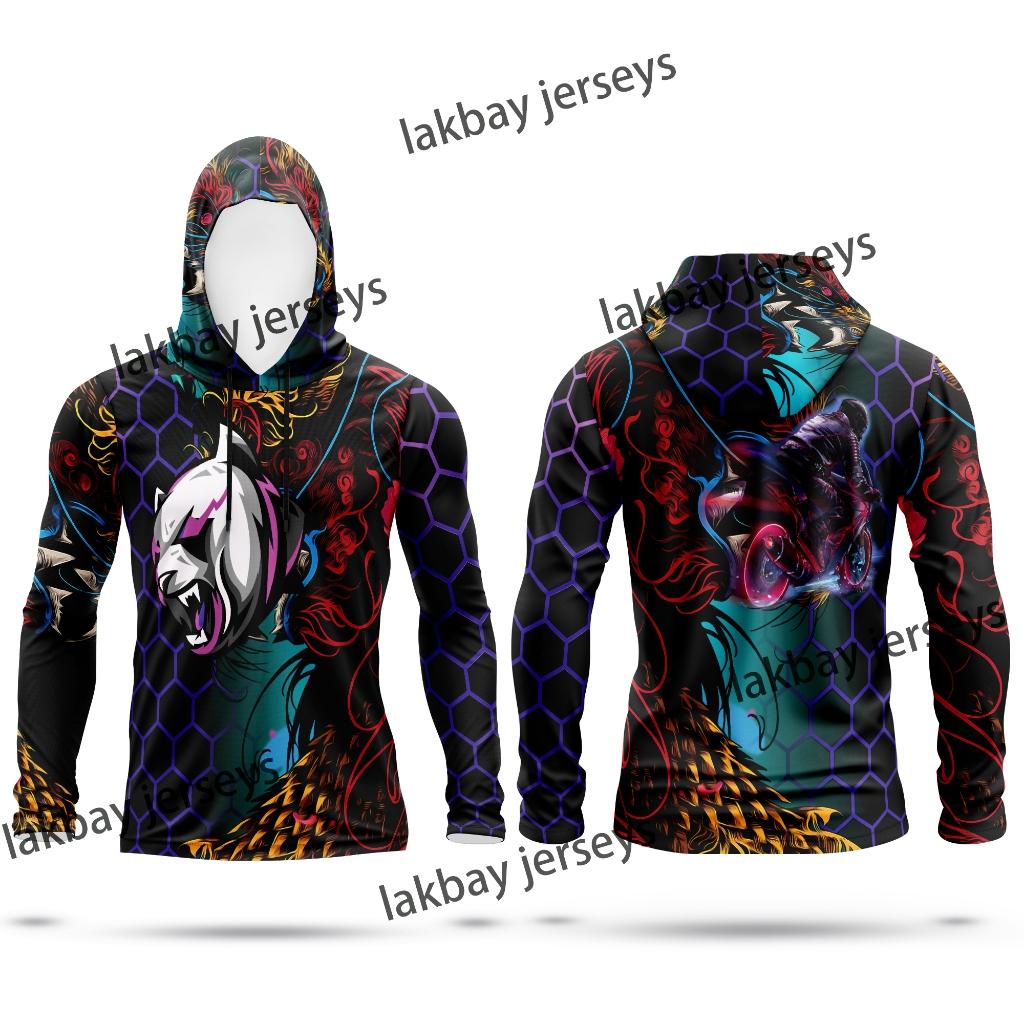 Long sleeve Jersey with Hood for men Food Panda Sublimation Motorcycle jersey Riding Shirt M