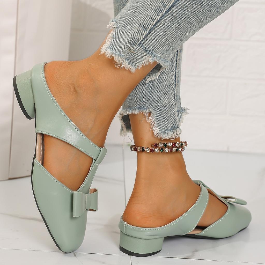 Fashion WNew Summer Butterfly-Knot Patent Leather Pointed Toe Women Slippers Fashion Thin High Heels Shoes Elegant Pumps