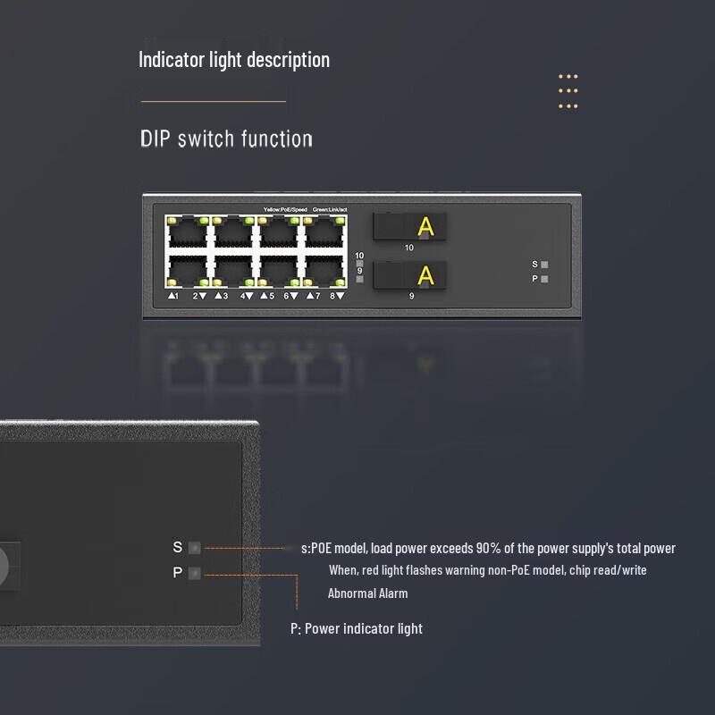 Shengwei 2-Port Optical 8-Port Electrical Gigabit Single-Mode Fiber Transceiver
