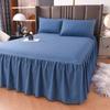 Solid Color Bed Skirt Single Bed Cover Non-slip Mattress Protector 1.2/1.5/1.8M  (Without Pillowcase)