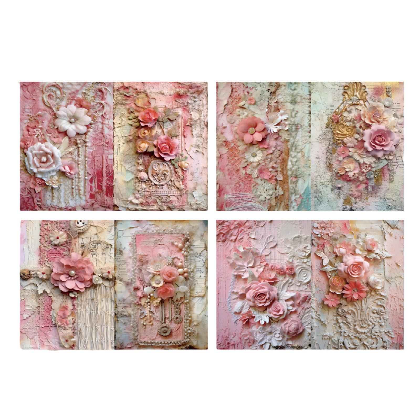 

8 листов A5 Бумага с цветами Бумага для скрапбукинга Канцелярская бумага Декоративная бумага для поделок Украшение альбома для скрапбукинга