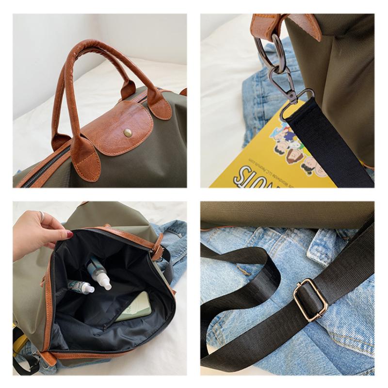 Mode Farbblock Kurztrip Reisetasche Bequemes Nylon Große Kapazität Gepäcktasche Leichte Schwimm-Fitness-Tasche Schlichte Alltags-Ausgehhandtaschen