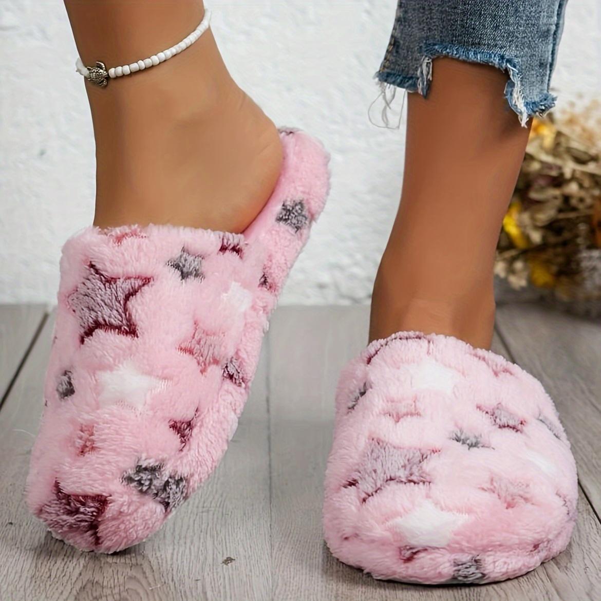 

Узорные тапочки - Мягкая тканевая подкладка, Удобные шлепанцы для домашнего использования в помещении с подошвами из ТПР и плюшевыми стельками - Идеально для повседневного отдыха Size 36-37