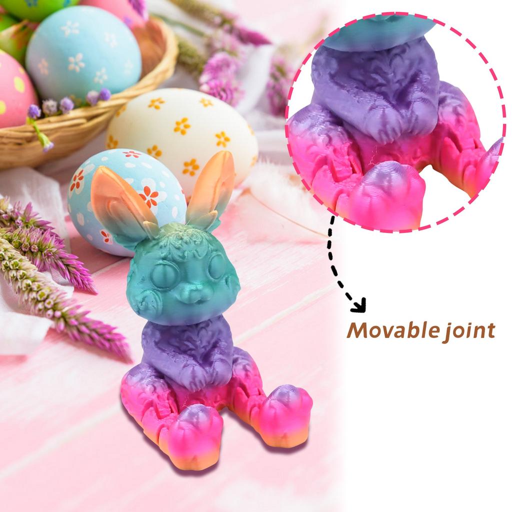 Easter Bunny Figurine, Colorful Home Decor, Creative Holiday Bunny Ornament