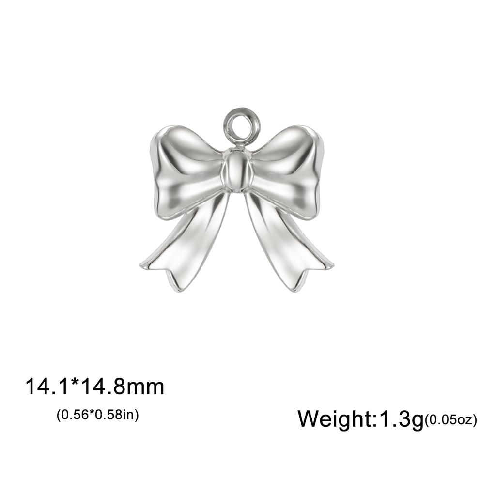 Teamer 3pcs Classic Bowknot Charms for Jewelry Necklace Earrings Making DIY Stainless Steel Gold Color Pendant Wholesale No Rust
