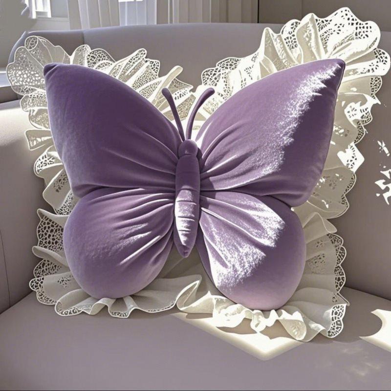 Butterfly Extra Large Princess Lace Cushion for Bed Sofa Office Chairs 2148₽