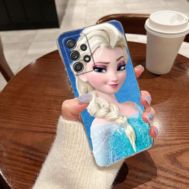 Clear Case For Samsung Galaxy A57 A37 A56 A36 Cases A55 A54 A35 A26 A07 A17 A16 A06 A34 A15 Soft Cover Elsa Frozen Art Princess