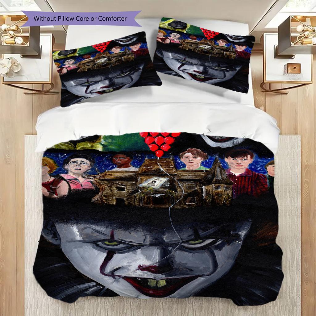 Clown Horror Tale Bedding 1 Duvet Cover 2 Pillowcase Without Core Bedding Set Christmas Birthday Gift Soft And Comfortable