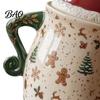 Festive Desktop Ornament Christmas Themed Storage Jar with Airtight Lid, Decorative Gingerbread Man Kitchen Countertop Decoration Cookie Canister,