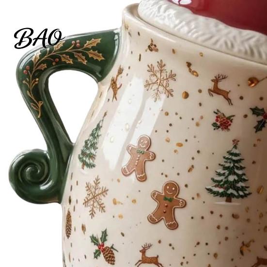 Festive Desktop Ornament Christmas Themed Storage Jar with Airtight Lid, Decorative Gingerbread Man Kitchen Countertop Decoration Cookie Canister,