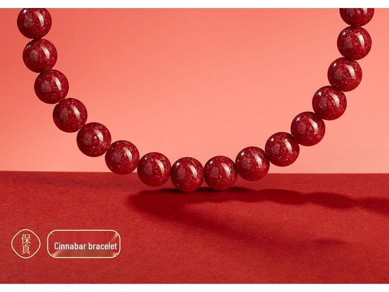 Guizhou Tongren Fully Translucent Natural Cinnabar Bracelet