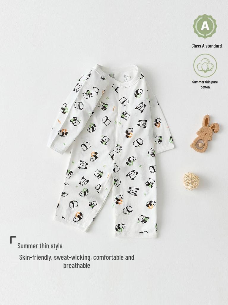 Bawełniany body dla noworodka: Piżama z długim rękawem, bez metki, na lato