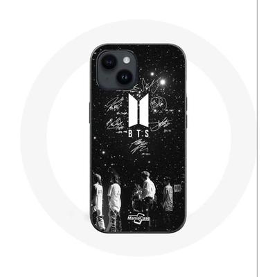 Hoesje - Maniacase - Iphone 14 - BTS Handtekening Leden - Flexibel - Zwart