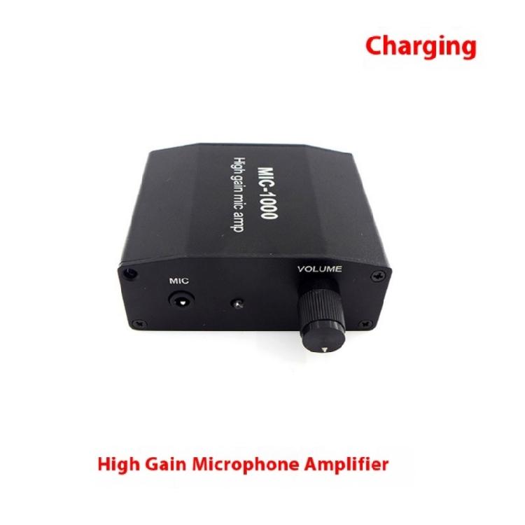 MIC-1000 Headphone Amplifier Delivering 1000 Times Amplification Feature 3.5mm Recording Port with Connection Cable
