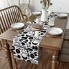 Musical Note Instrument Linen Table Runner Party Decor Reusable Farmhouse Kitchen Dining Table Runner Wedding Decorations
