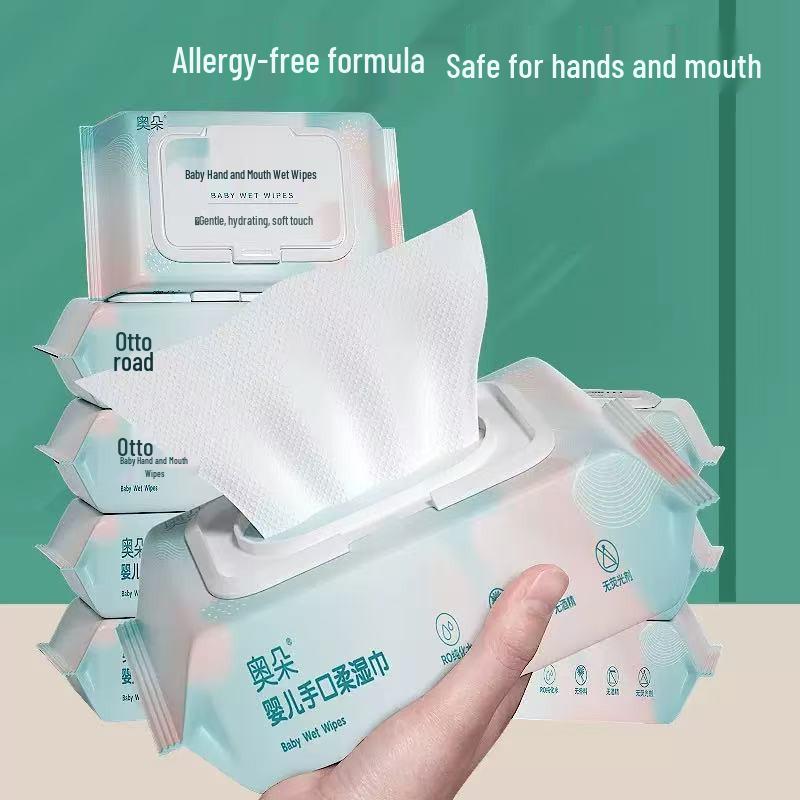 Lingettes Bébé Grandes - Lot de 80 - Pour Mains, Bouche et Siège - Idéal pour Bébés et Nouveau-nés