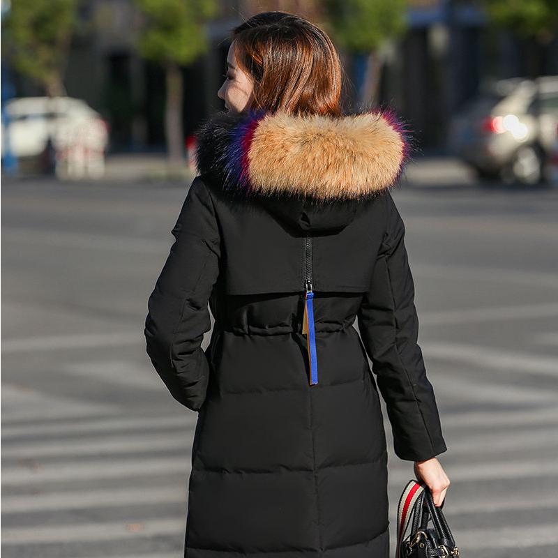High-end Luxury Down Cotton-padded Clothes Women's Medium and Long New Cotton-padded Clothes Waist Slim-fitting Color Coats