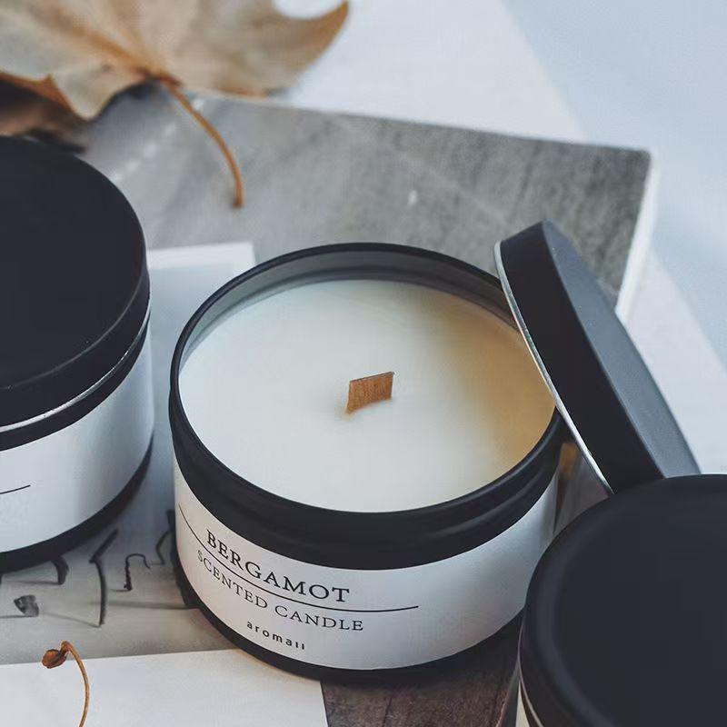 

Smokeless Scented Candle Black Tinplate Can Candle Romantic Qixi Festival Valentine s Day Gift cologne