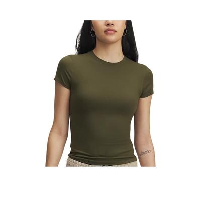 Solid Color Versatile Comfortable Breathable Round Neck Short Sleeve T-Shirt Women Tops 6000341-308