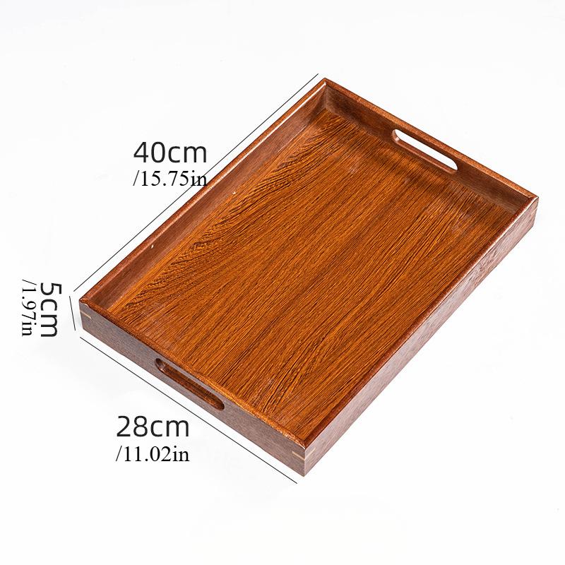 Rectangular Wooden Trays Bamboo Ebony Tea Tray Fruit Snack Coffee Breakfast Serving Trays Food Plate Platter Kitchen