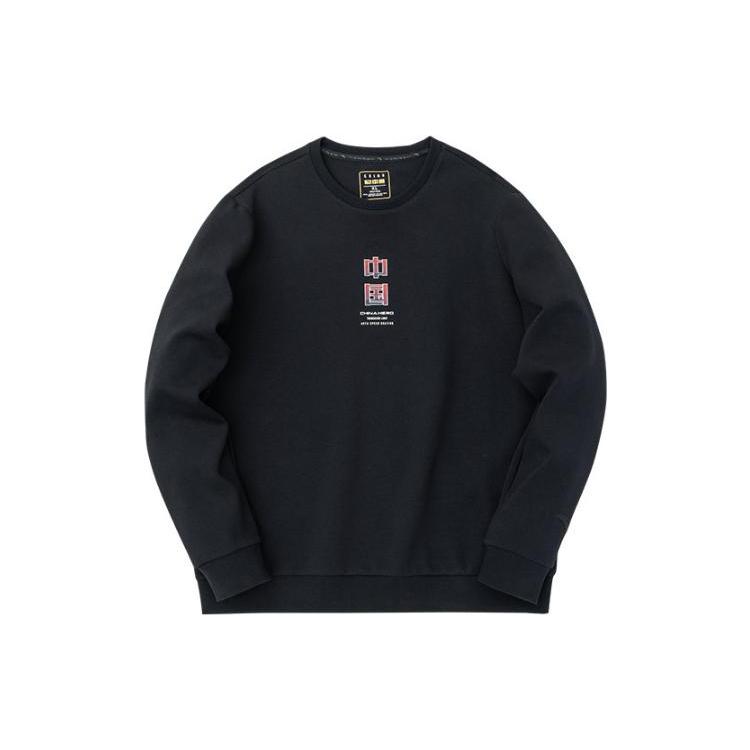 ANTA Variety Training Collection Sweatshirts Men s Black Crew Neck Moderate Regular 152317706-3 XXL
