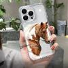 Flower Horse Simple Print Phone Case For iPhone 17 Pro Max 16E 15 Pro 14 13 12 11 Mini AIR XS XR XS 8Plus Transparent Soft Cover