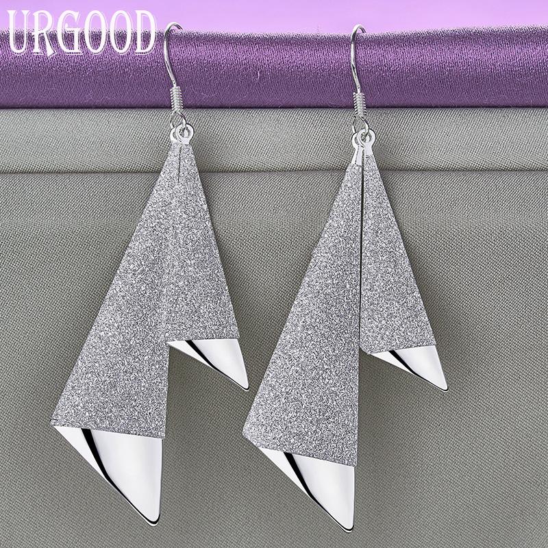 Pendientes geométricos de plata de ley 925, joyería de moda de regalo