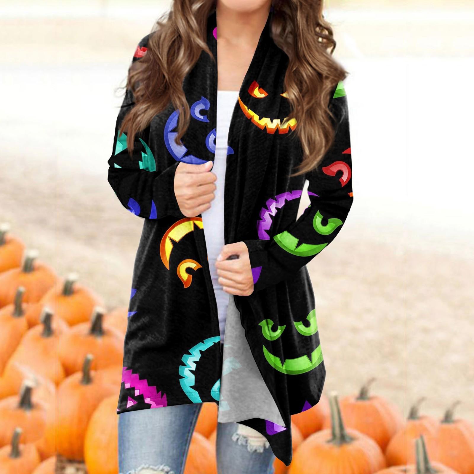 

Женская модная повседневная куртка-кардиган средней длины с принтом M