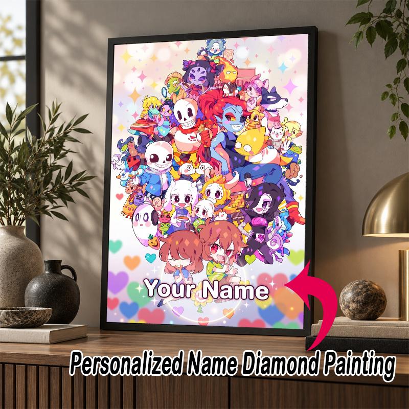 Custom Name Undertale 5D Diamond Painting Personalized Full Drill Diamond Art Kit Gift