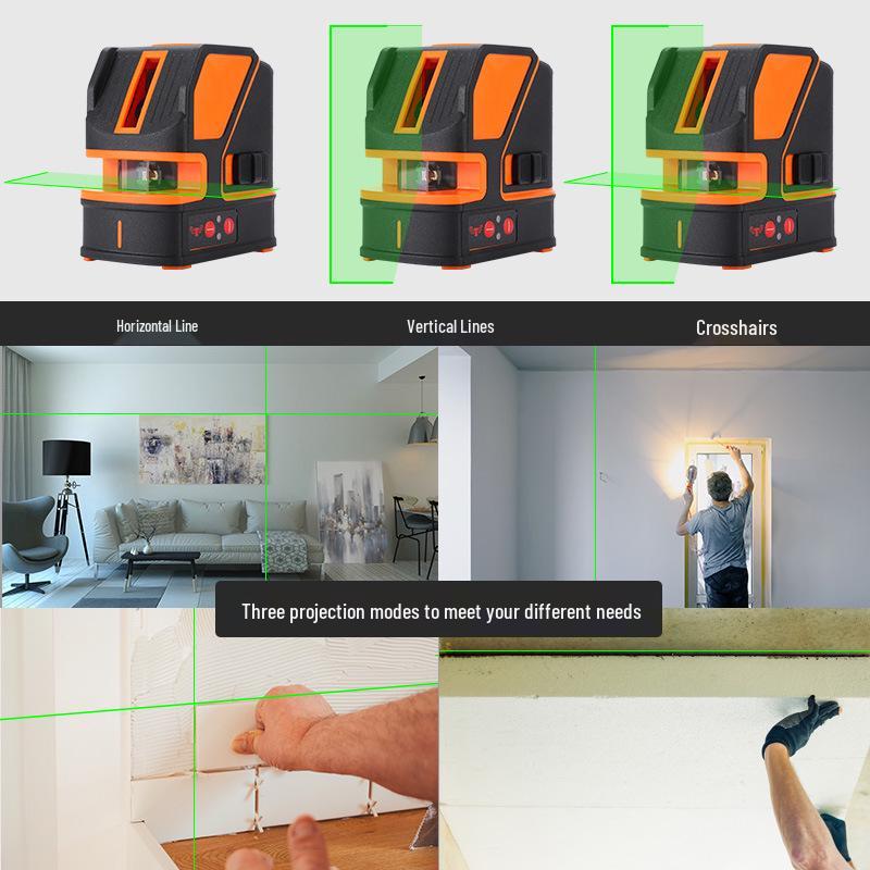 2-Line Green Infrared Laser Level with Auto-Leveling for Outdoor Use