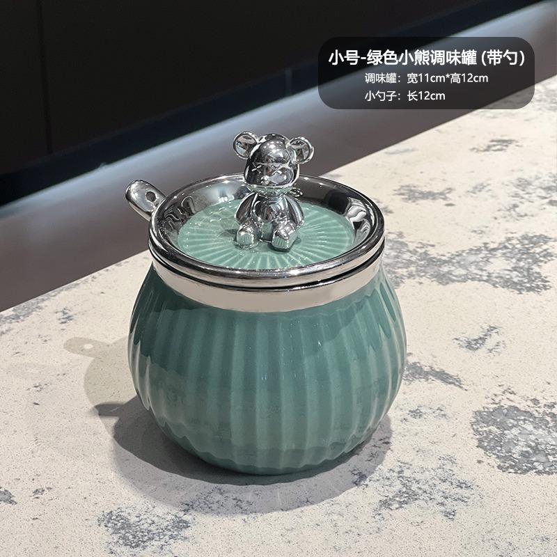 

Керамическая бутылка/банка для приправ в скандинавском стиле, бытовая кухонная влагостойкая и устойчивая к высоким температурам банка для приправ с крышкой